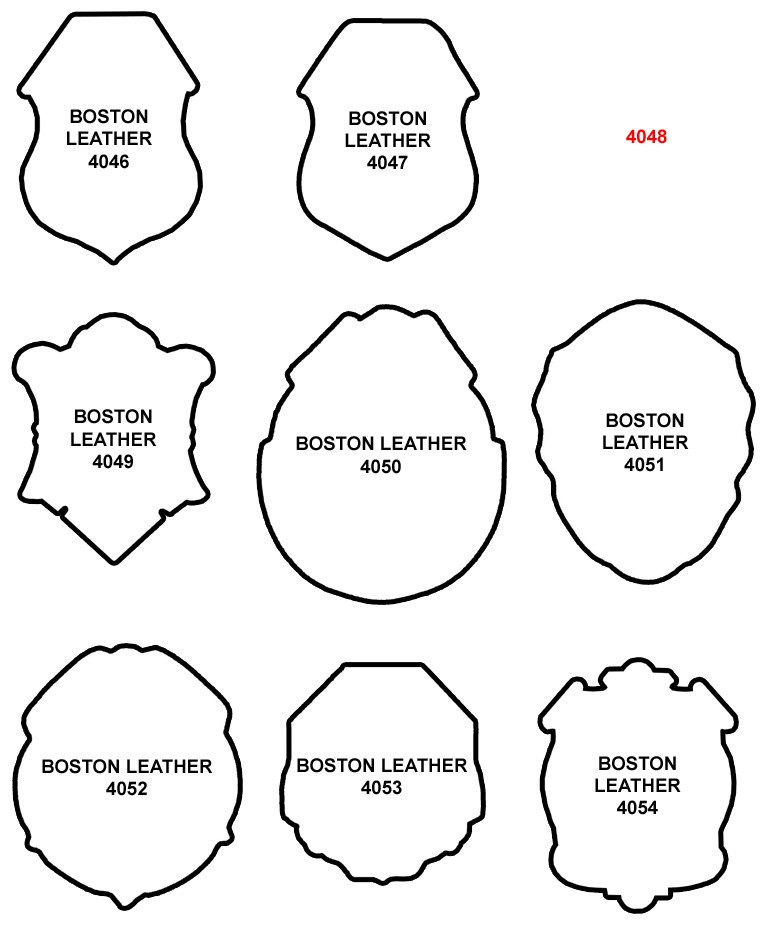 boston leather manufactures quality leather accessories for police security badge outline