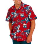  Blue Generation BG3106 Hibiscus Print Camp Shirt