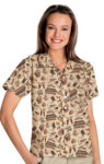  Blue Generation BG3108 Bistro Print Camp Shirt