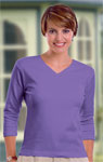  Blue Generation BG4703 Ladies 3/4 Sleeve V-Neck Tee