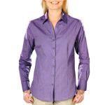  Blue Generation BG6215 Ladies L/S Crossweave Shirt