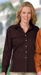  Blue Generation BG6216 Ladies L/S Superblend Poplin Shirt with Bone Buttons