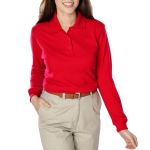  Blue Generation BG6502 Ladies Soft Touch L/S Pique Polo