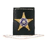 Boston Leather 400 Neck Chain Holder With Custom Cut-Out For Badge On Front And Id Compartment On Back