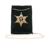  Boston Leather 450DX Deluxe Neck Chain, Badge/Id, Pin-In w/ Pouches