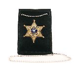  Boston Leather 450 Npb Neck Chain Holder With Custom Cut-Out And Hook & Loop Closure For Shirt Pocket Or Over Belt Use