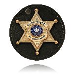  Boston Leather 5889 3-3/4" Round Badge Holder, Swivel w/Hook & Loop