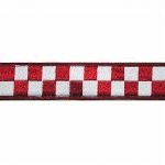  Boston Leather 8159-5 1 1/2" Red & White Nylon Collar (Adjusts 14"-22")