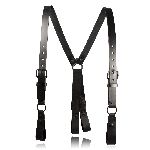 1-1/4" Police Leather Suspenders (All Black)