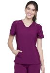 Cherokee Uniforms CK775 V-Neck Knit Panel Top