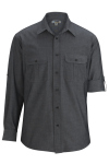 Edwards Mens Chambray Roll Up Sleeve Shirt