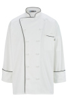  Edwards 3308 Edwards 12 Cloth Button Classic Chef Coat With Trim