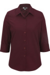 Edwards 5037 Edwards Ladies' Easy Care Poplin Blouse - 3/4 Sleeve