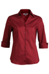 Edwards 5045 Edwards Ladies' Tailored V-Neck Stretch Blouse-3/4 Sleeve