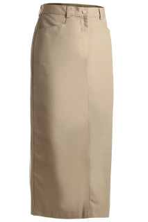 Edwards 9779 Edwards Ladies' Blended Chino Skirt-Long Length