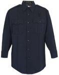 Mens LAPD Navy Long Sleeve Shirt, Zippered Front, 75/24/1 Polyester/Wool/Lycra