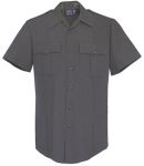  Fechheimer 87R7810Z Mens Short Sleeve  Black Shirt W/ Zipper 100% Pol