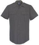Fechheimer 87R7810Z Mens Short Sleeve  Black Shirt W/ Zipper 100% Pol