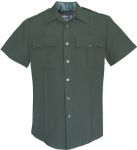  Fechheimer UD12006 Short Sleeve Mens Spruce Green Shirts 100% Poly