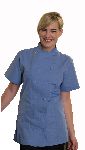  Fame Fabrics C30S 12 Button Female Fitted Short Sleeve Chef Coat