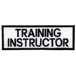 Hero's Pride 15063 TRAINING INSTRUCTOR - White on Black - 1-1/4"" x 4"