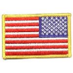 Hero's Pride 22 U.S. Flag - 3-1/2 X 2-1/4" - Med Gold - Reverse
