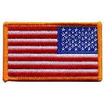 Hero's Pride 38 U.S. Flag - Dark Gold Border (Reverse) - 3-3/8 X 2"