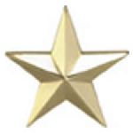Pairs - One 1" Star - 2 Clutch - Gold
