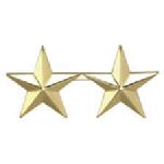 Hero's Pride 4471G Pairs - Two 1" Stars - 2 Clutch - Gold