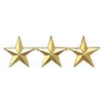 Hero's Pride 4472G Pairs - Three 1" Stars - 2 Clutch - Gold