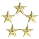 Hero's Pride 4479G Pairs - Five 7/16" Star Cluster - 2 Clutch - Gold