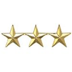 Hero's Pride 4492G Pairs - Three 5/8" Stars - 2 Clutch - Gold