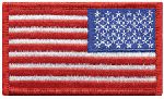 Hero's Pride 47 U.S. Flag - Reverse - Red Border - 3-3/8 X 2"