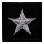 Hero's Pride 4968 Pairs - 1 Star General - Silver on Black - 1-1/2 x 1-1/2"