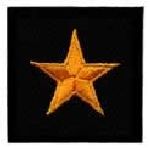 Hero's Pride 4984 Pairs - 1 Star General - Dk Gold on Black - 1-1/2 x 1-1/2"
