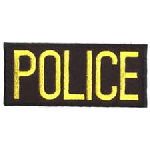 Hero's Pride 5216 POLICE - Med Gold on Black - 4 x 2" - Heat Seal'able