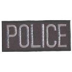 Hero's Pride 5218 POLICE - Dk Grey on Black - 4 x 2" - Heat Seal'able