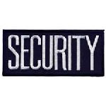 Hero's Pride 5219 SECURITY - White on Navy Blue - 4 x 2" - Heat Seal'able