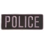 Hero's Pride 5251 POLICE - Dark Grey on Black - Back Patch - 11 x 4"