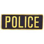 Hero's Pride 5252 POLICE - Med Gold on Navy - Back Patch - 11 x 4"