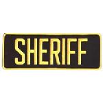 Hero's Pride 5263 SHERIFF - Med. Gold on Black - Back Patch - 11 x 4"