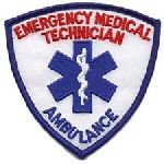 Hero's Pride 5291 EMERGENCY MEDICAL TECHNICIAN w/AMBULANCE in royal - 3-9/16 x 3-9/16"