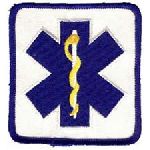 Hero's Pride 5295 Star of Life - On white Twill - 2-7/8 x 3-1/8"