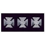 Hero's Pride 5519 Maltese Crosses - Continuous - Silver on Dk Navy Felt - 3/4"