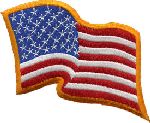 Hero's Pride 55 U.S. Flag - Wavy - Dark Gold Border - 3-1/4 X 2-1/4