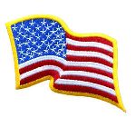 Hero's Pride 56 U.S. Flag - Wavy - Med Gold Border - 3-1/4 X 2-1/4"