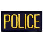 Hero's Pride 5715 POLICE - Med Gold on Navy - 4 X 2" - Sew-on