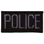 Hero's Pride 5718 POLICE - Dk Grey on Black - 4 X 2" - Sew-on