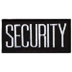 Hero's Pride 5722 SECURITY - White on Black - 4 X 2" - Sew-on