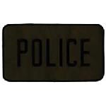 Hero's Pride 5746 POLICE - Black on O.D. - Back Patch - 9 x 5"